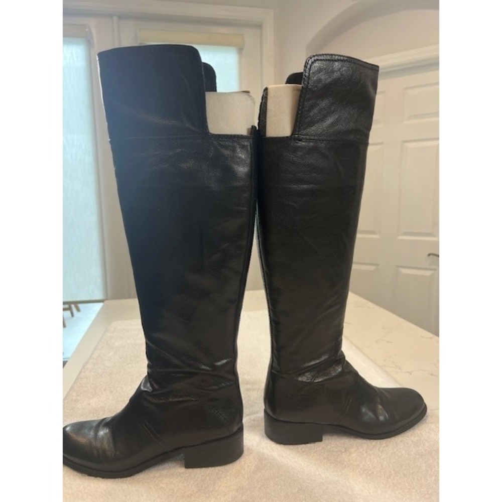 Nine West Noriko Black Knee-High Leather Riding Boots Women 7 M , Gently worn ! - Picture 13 of 16